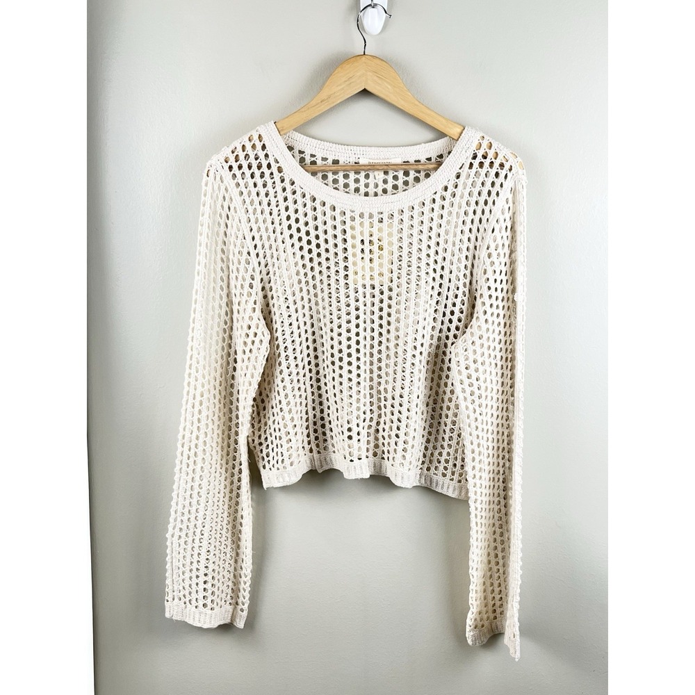 Rebellion Again NWT Women's Open Knit Sweater Long Sleeve Cover Top Blouse Lg
